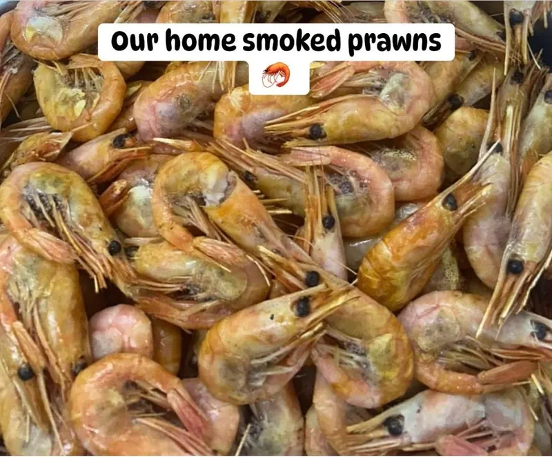 Prawns smoked in house at Parkstone Fisheries, Poole